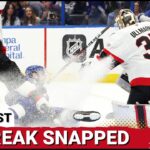 POSTCAST: SHANE PINTO INJURY OVERSHADOWS OTTAWA SENATORS LOSS VS TAMPA BAY LIGHTNING