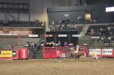 Kyle's Laddimer Clifford scores a 73 in the bull riding at the 20X High School Rodeo