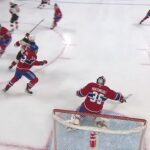 Jesper Bratt scores a goal against the Montréal Canadiens