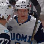 Finland's Anton Lundell Sneaks One Through Filip Gustavsson's Five-Hole