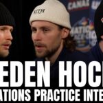 Adrian Kempe, Elias Pettersson & Mattias Ekholm Discuss USA vs. Canada Four Nations, Sweden vs. USA