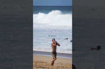 Pro Surfer Goes Down Hard! #pipeline  #surfing