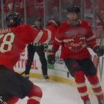 Canada's Sam Bennett Roofs Equalizer Past Connor Hellebuyck