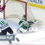 Jack Hughes scores a powerplay goal against the Dallas Stars