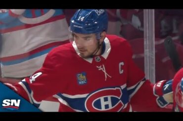 Canadiens' Nick Suzuki Snipes Short-Side Rocket Off Great Feed From Patrik Laine