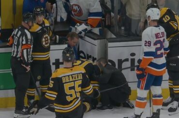 Backup Goalie Jakub Skarek Opens Door Just As Matthew Poitras Gets Hit