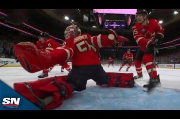 Canada's Jordan Binnington Makes Flurry of Game-Saving Stops in OT vs. USA