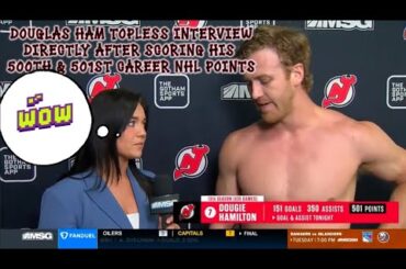 Dougie Hamilton Shirtless Interview w/ Rachel Herzog standing on phone books! (500 Points) #NJDevils