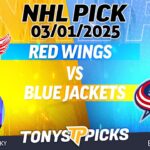 Detroit Red Wings vs Columbus Blue Jackets 3/1/25 NHL Pick Prediction