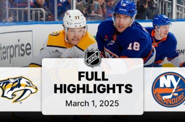 NHL Highlights | Predators vs. Islanders | March 01, 2025