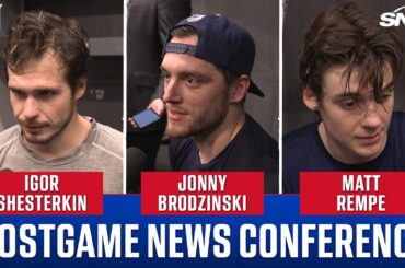 Igor Shesterkin, Jonny Brodzinski, and Matt Rempe on Rangers' cross-town beatdown of Islanders | SNY