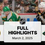 NHL Highlights | Bruins vs. Wild - March 2, 2025