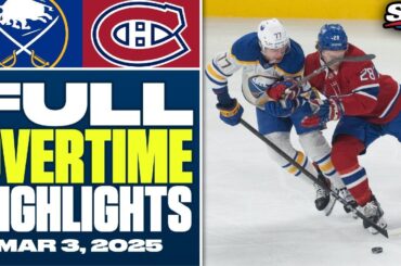 Buffalo Sabres at Montreal Canadiens | FULL Overtime Highlights - March 3, 2025