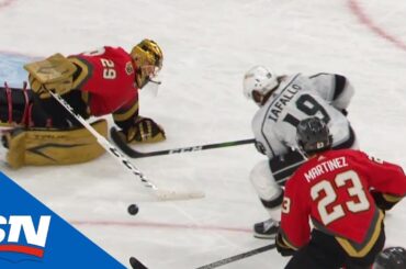 Marc-Andre Fleury Whiffs On Poke Check, Iafallo Makes Him Pay And Scores