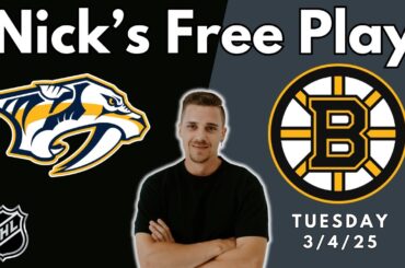 Predators vs Bruins - NHL Pick for Tuesday 3/4/25 | DocsSports Free Pick and Predictions #nhlpicks