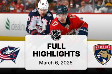 NHL Highlights | Blue Jackets vs. Panthers | March 06, 2025