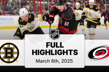 NHL Highlights | Bruins vs. Hurricanes | March 06, 2025