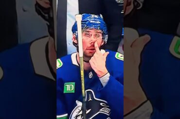 Marcus Pettersson Caught Picking His Nose on Canucks Bench in Debut 😆 #canucks