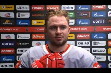 Александр Пашин после 2-го периода матча с ХК СКА. 58-й тур КХЛ-24/25