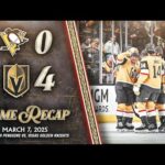 HIGHLIGHTS | Vegas Golden Knights 4, Pittsburgh Penguins 0 | Mar. 7, 2025