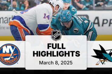 NHL Highlights | Islanders vs. Sharks | March 08, 2025