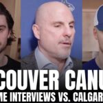 Rich Tocchet, Quinn Hughes & Elias Pettersson Recap Canucks vs. Flames Thriller: "That's My Captain"