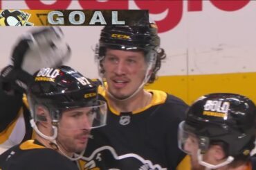 Rickard Rakell scores a goal against the New Jersey Devils