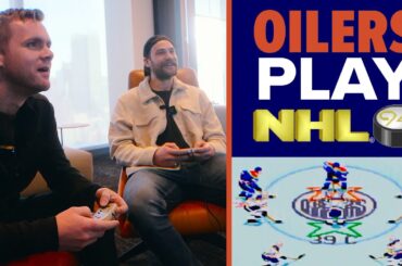 Edmonton Oilers Play NHL '94 at NHL HQ 🎮 | NHL OFF-ICE GAMES