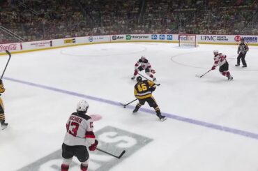 Connor Dewar scores a goal against the New Jersey Devils