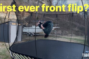 Can my brother land his first ever front flip??