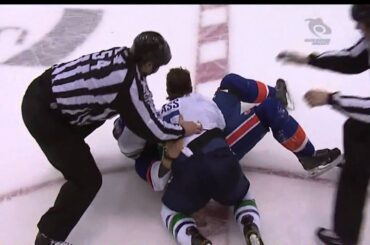 Canucks at Islanders - Tanner Glass Vs Matt Martin - 01.11.11 - HD
