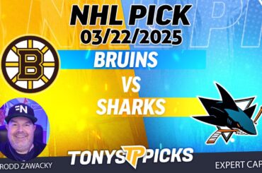 Boston Bruins vs San Jose Sharks 3/22/25 NHL Pick Prediction