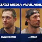 NYR vs VAN: Jonny Brodzinski and J.T. Miller Postgame Availability | Mar. 22, 2025
