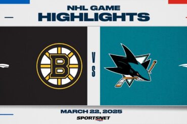 NHL Highlights | Bruins vs. Sharks - March 22, 2025