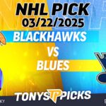 Chicago Blackhawks vs St Louis Blues 3/22/25 NHL Pick Prediction
