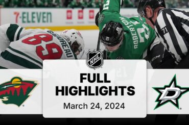NHL Highlights | Wild vs. Stars | March 24, 2025