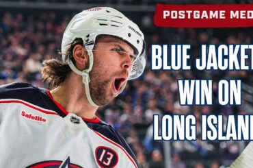BLUE JACKETS WIN 4-3 IN A SHOOTOUT ON LONG ISLAND! 💪 😤 | Postgame Media