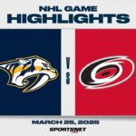 NHL Highlights | Predators vs. Hurricanes - March 25, 2025