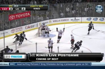 TJ Brodie slapshot goal 3-2 Calgary Flames vs LA Kings 10/21/13 NHL Hockey