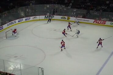 Toronto Marlies' Nick Abruzzese crashes into Laval Rocket goalie Cayden Primeau 3/19/25