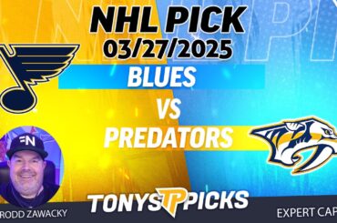 St  Louis Blues vs Nashville Predators  3/27/25 NHL Pick Prediction