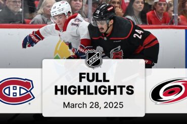 NHL Highlights | Canadiens vs. Hurricanes | March 28, 2025