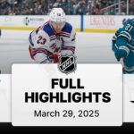NHL Highlights | Rangers vs. Sharks | March 29, 2025