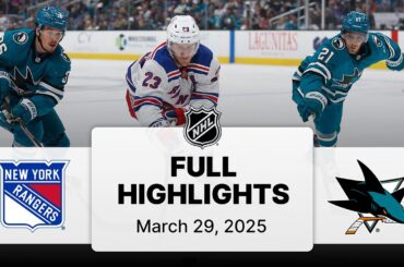 NHL Highlights | Rangers vs. Sharks | March 29, 2025