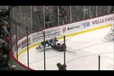 Cal Clutterbuck hits Dale Weise