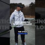 STICK HANDLING WITH PUCK PYLONS #hockeycoaching #hockeytraining