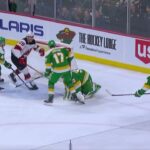 Paul Cotter scores a goal against the Minnesota Wild