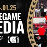 David Perron, Michael Amadio, Thomas Chabot, and Travis Green Pregame Media vs BUF