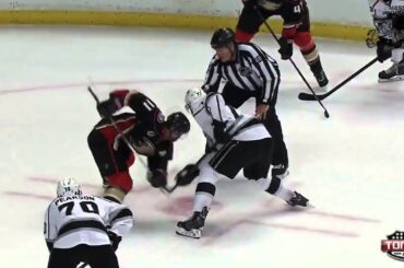 Alec Martinez slap shot goal in Game #2 LA Kings @ Anaheim Ducks