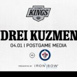 Forward Andrei Kuzmenko | 04.01 LA Kings Beat the Winnipeg Jets | Postgame Media